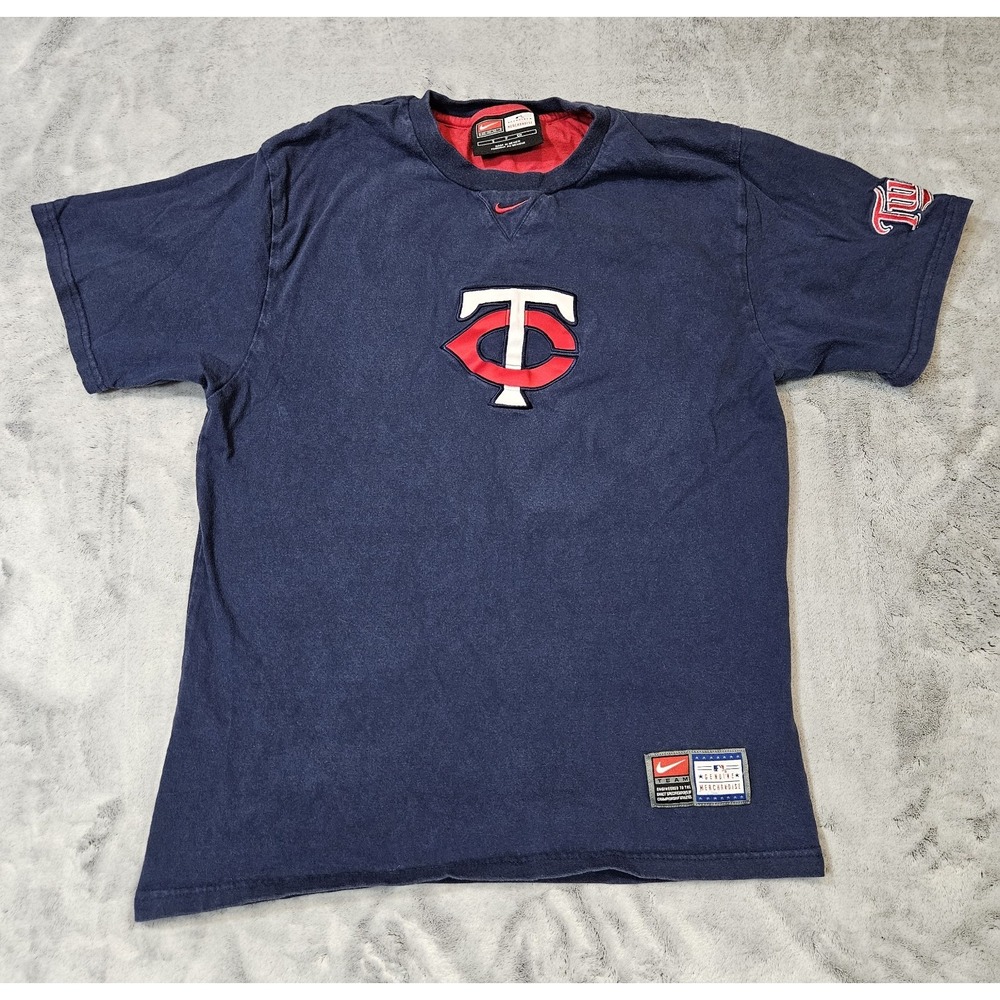 Vintage Y2K Team Nike Minnesota Twins Center Swoosh T-Shirt Size Small MLB